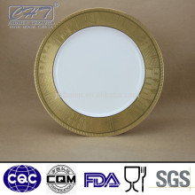 A068 Gold rim placa de jantar cerâmica de ossos finos